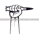 Military Army Gun Weapon Rights 2nd Amendment Bullet Machine AK 47 Hands Arm Design Element USA America American Art Design Logo Clipart SVG