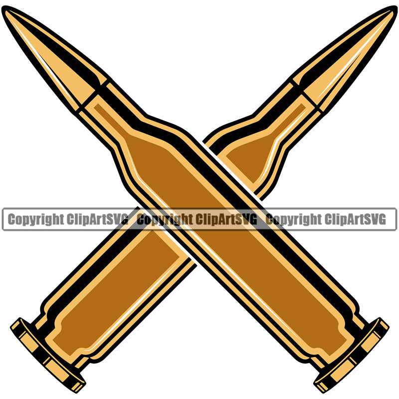 Military Army Gun Weapon Rights 2nd Gun Bullet Machine Gun AK-47 Crossed Color Design Element Security Troops Amendment USA America American Art Design Logo Clipart SVG