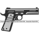 USA Flag Gun Pistol Weapon Rights United States America 2nd Amendment American Gun Pistol White Background Design Element Military Army Art Design Logo Clipart SVG