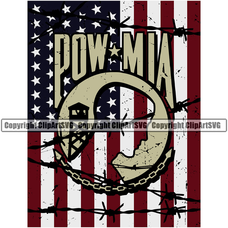 USA Flag Gun Weapon Rights United States America 2nd Amendment POW MIA Prisoner Of War Missing In Action Quote Text Design Element Gun Flag American Military Army Art Design Logo Clipart SVG