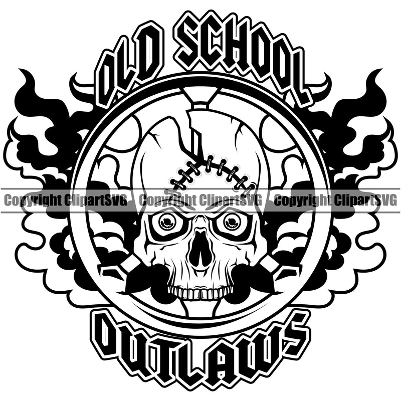 Biker Gang Motorcycle Chopper Motor Bike Garage Mechanic USA Flag Gun Weapon Rights United States America Old School Out Law Outlaw Quote Text Design Element 2nd Amendment American Military Army Art Design Logo Clipart SVG