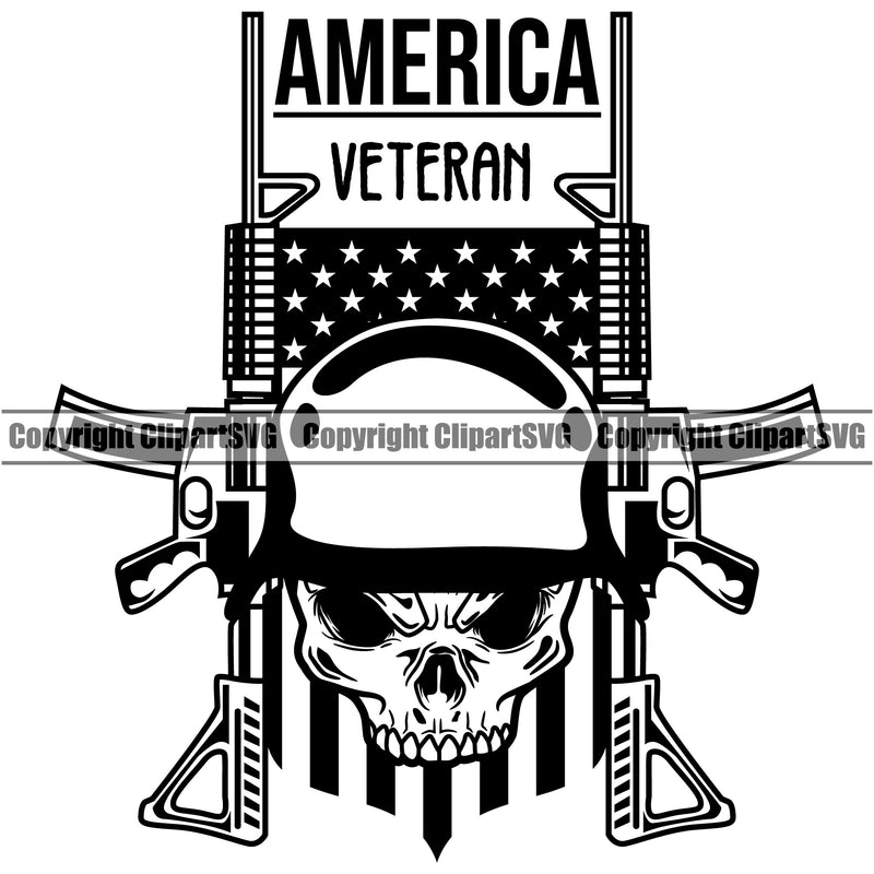 USA Flag Skull Skeleton Weapon Rights United States America Veteran Quote Text Vector Design Element 2nd Amendment American Military Army Art Design Logo Clipart SVG