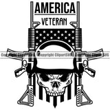 USA Flag Skull Skeleton Weapon Rights United States America Veteran Quote Text Vector Design Element 2nd Amendment American Military Army Art Design Logo Clipart SVG