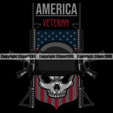 USA Flag Skull Skeleton Weapon Rights United States America Veteran Color Quote Text Design Element Black Background Design Element 2nd Amendment American Military Army Art Design Logo Clipart SVG