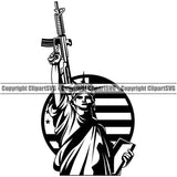 USA Flag Gun Weapon Rights United States America 2nd Amendment American Statue Of Liberty Gun Design Element Military Army Art Design Logo Clipart SVG