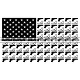 USA Flag Gun Pistol Stripes Weapon Rights United States America Gun Flag Design Element 2nd Amendment American Military Army Art Design Logo Clipart SVG
