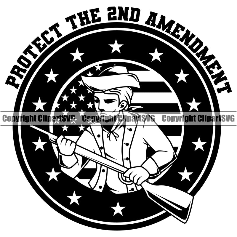 USA Flag Gun Weapon Rights United States America Protect 2nd Amendment  Patriot Patriotism With Gun Design Element American Military Army Art Design Logo Clipart SVG