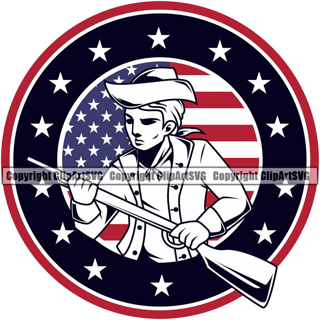 USA Flag Gun Weapon Rights United States America 2nd Amendment American Patriot Patriotism Military Logo Colorful Design Element Army Art Design Logo Clipart SVG