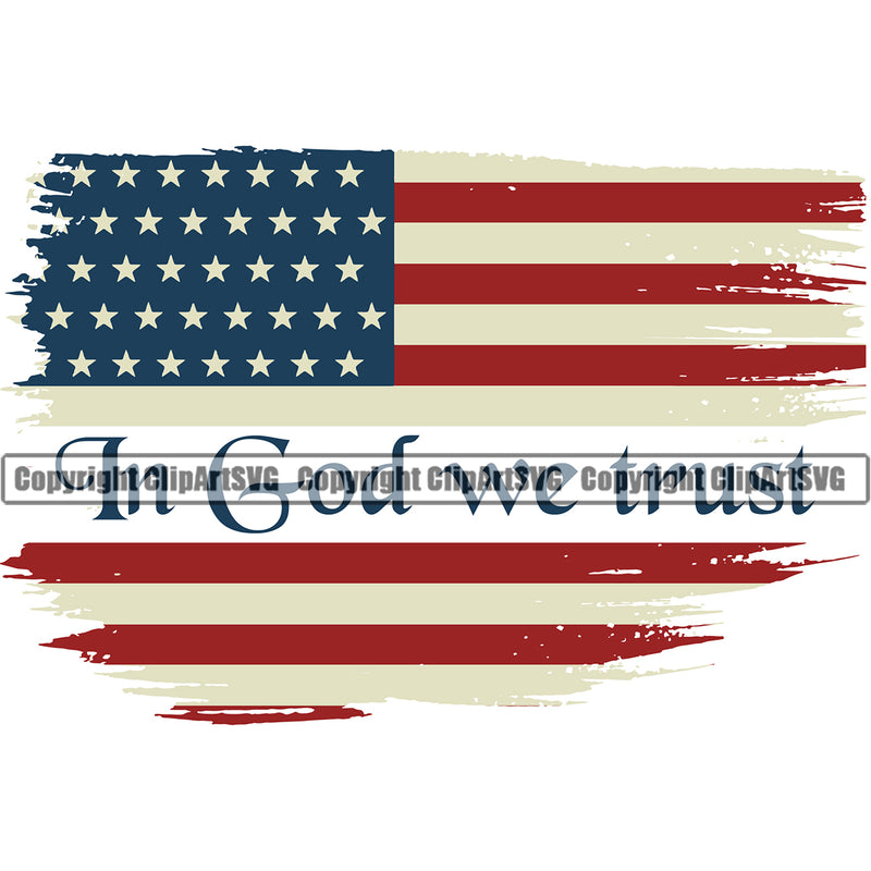 USA Flag Gun Weapon Rights United States America 2nd Amendment In God We Trust Color Quote Text Design Element White Background American Military Army Art Design Logo Clipart SVG