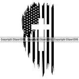 Distressed USA Flag Gun Weapon Rights United States America 2nd Amendment American Flag Under Cross Design Element Vector Image Military Army Art Design Logo Clipart SVG