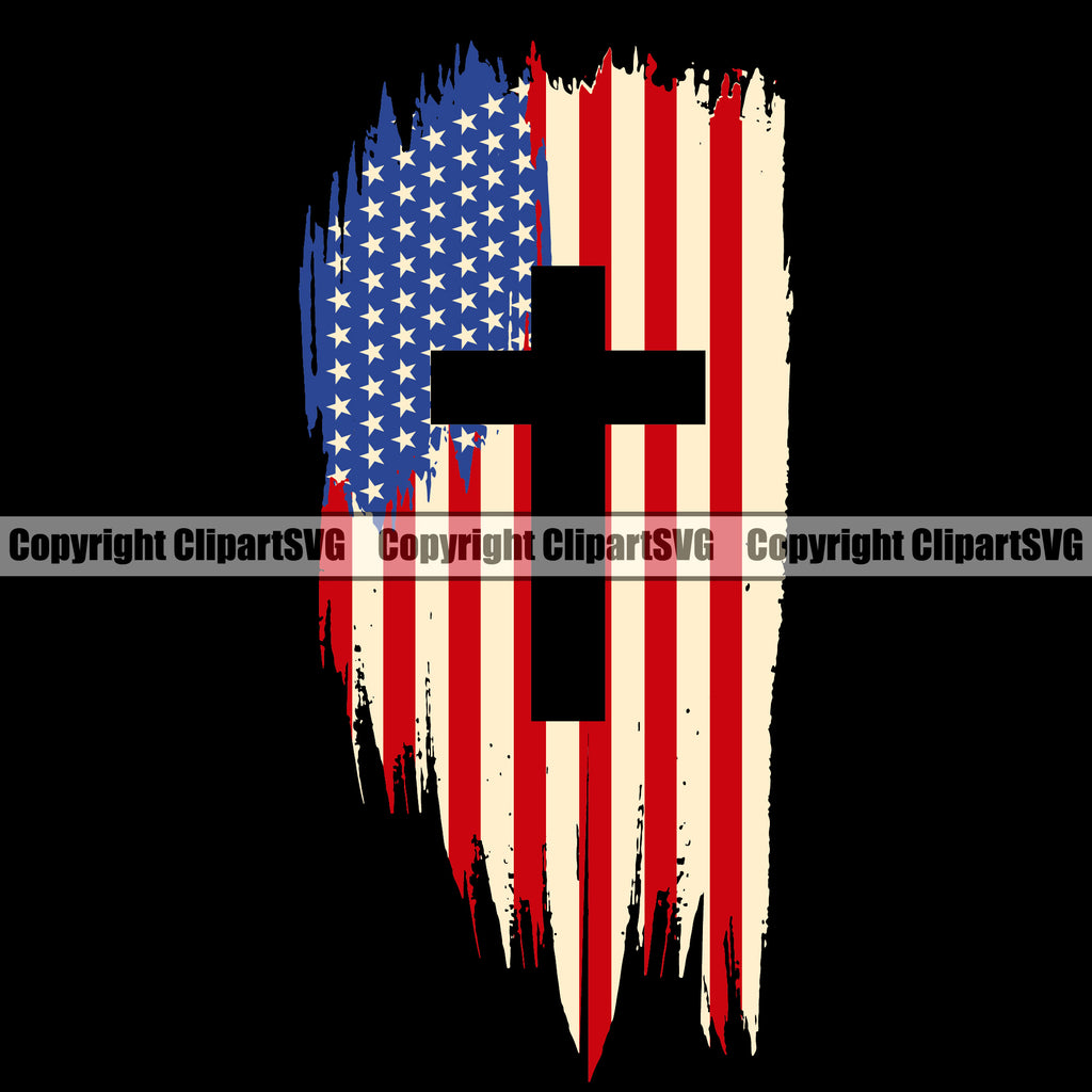 Distressed USA Flag Gun Weapon Rights United States America 2nd Amendment American Color Flag Cross Design Element Black Background Military Army Art Design Logo Clipart SVG