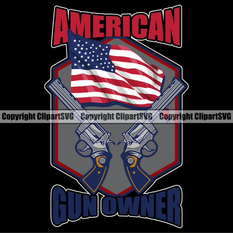USA Flag Gun Weapon Rights United States America 2nd Amendment American Gun Owner Color Quote Text Design Element Color Military Army Art Design Logo Clipart SVG