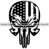 USA Flag Gun Weapon Rights United States America Skull Skeleton Head Bullet Teeth Design Element 2nd Amendment American Military Army Art Design Logo Clipart SVG