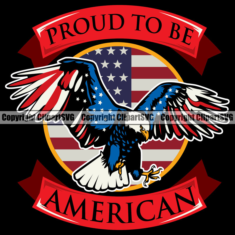 USA Flag Gun Weapon Rights United States Proud To Be America Color Quote Text Design Element With Eagle Black Background 2nd Amendment American Military Army Art Design Logo Clipart SVG