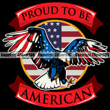 USA Flag Gun Weapon Rights United States Proud To Be America Color Quote Text Design Element With Eagle Black Background 2nd Amendment American Military Army Art Design Logo Clipart SVG