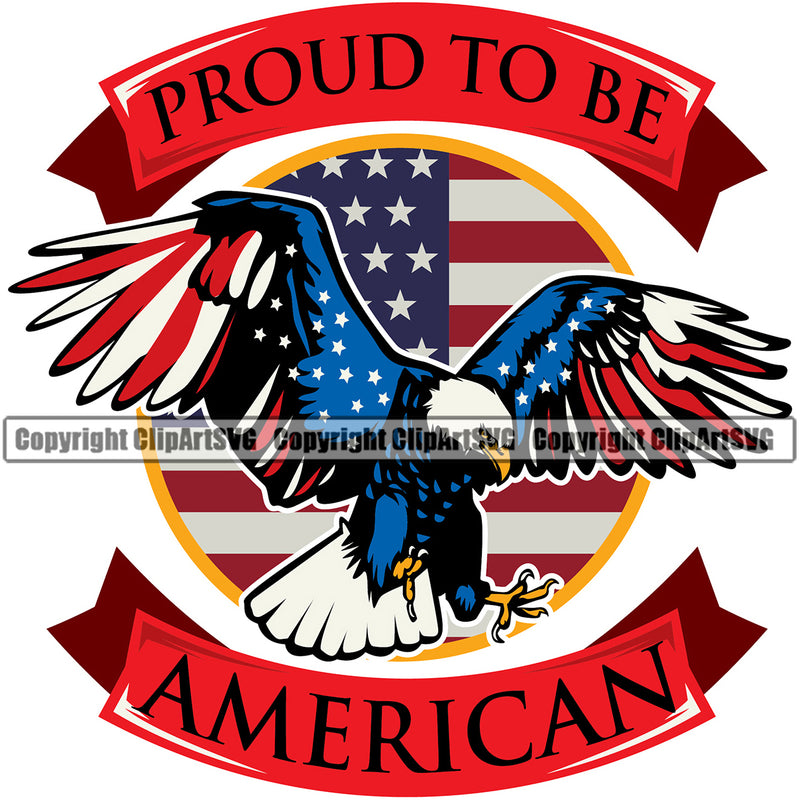 USA Flag Gun Weapon Rights United States Proud To Be America Red Color Quote Text Eagle Design Element 2nd Amendment American Military Army Art Design Logo Clipart SVG