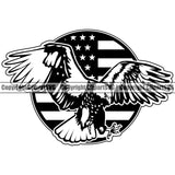 USA Flag Gun Weapon Rights United States America Eagle Under Flag Vector Design Element 2nd Amendment American Military Army Art Design Logo Clipart SVG