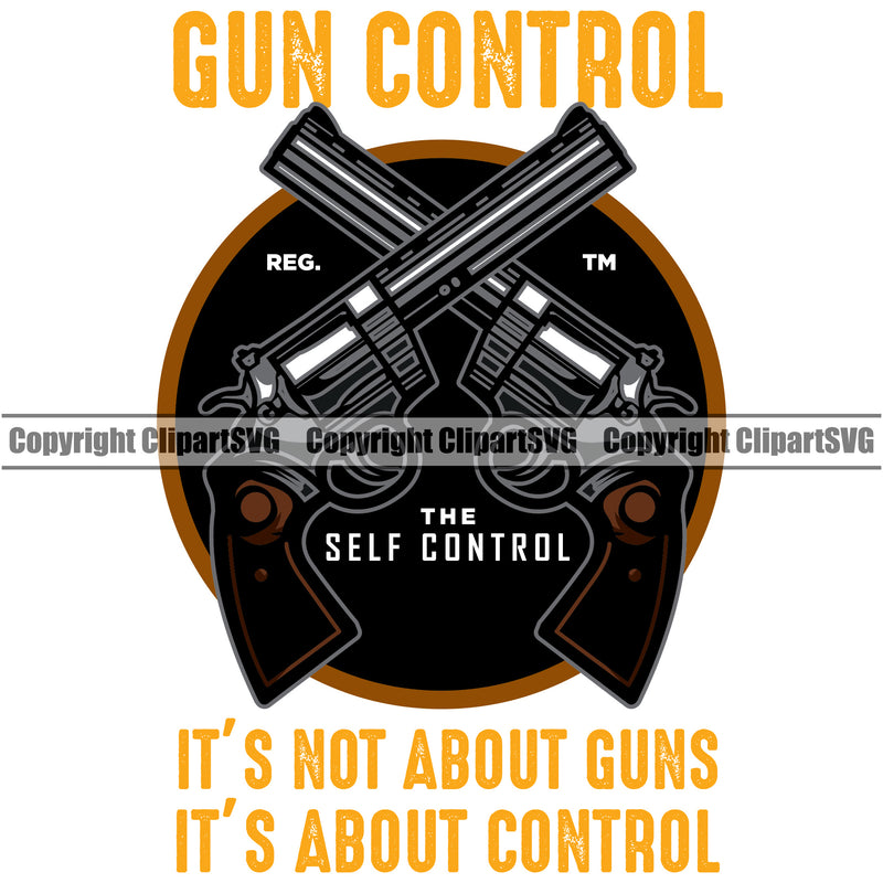 USA Flag Gun Weapon Rights United States America 2nd Amendment White Background Gun Control Its Not About Gun Its About Control Color Quote Text Design Element American Military Army Art Design Logo Clipart SVG