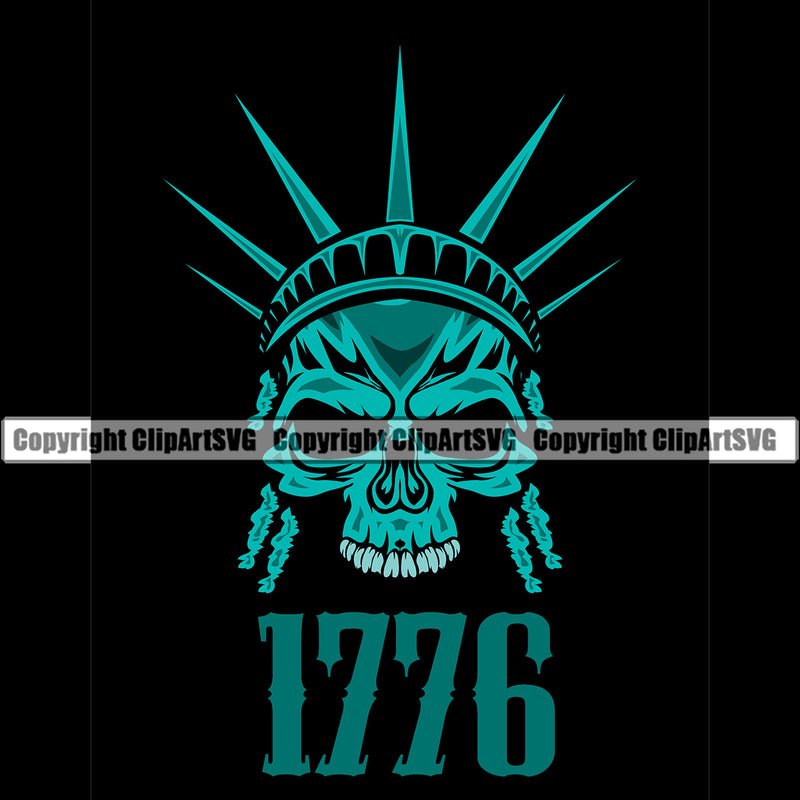 USA Flag Gun Weapon Rights United States America 2nd Amendment American Skull Skeleton 1776 Black Background Design Element Military Army Art Design Logo Clipart SVG