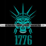 USA Flag Gun Weapon Rights United States America 2nd Amendment American Skull Skeleton 1776 Black Background Design Element Military Army Art Design Logo Clipart SVG