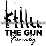 USA Flag Machine Gun Rifle Pistol Weapon Rights United States America 2nd Amendment The Gun Family Design Element American Military Army Art Design Logo Clipart SVG