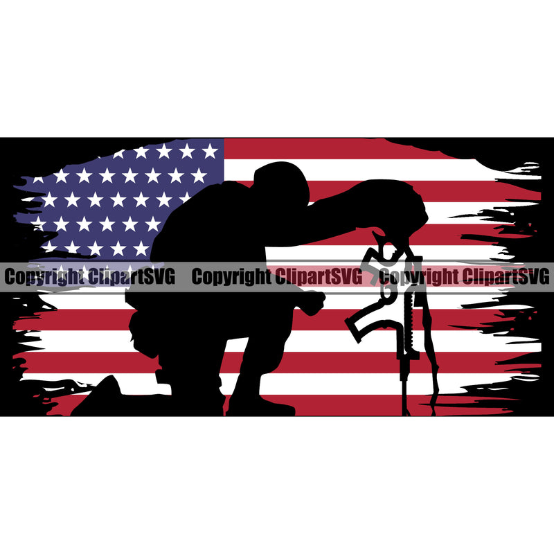 USA Flag Gun Weapon Rights United States America 2nd Amendment American Army Under Flag Color Design Element Military Army Art Design Logo Clipart SVG
