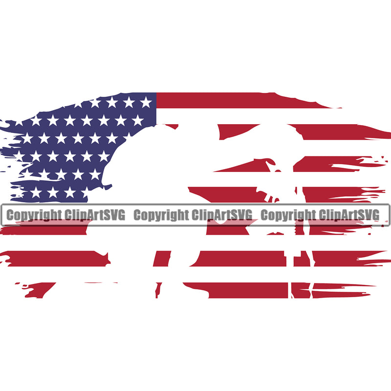 USA Flag Gun Weapon Rights United States America Color Flag White Background Design Element 2nd Amendment American Military Army Art Design Logo Clipart SVG