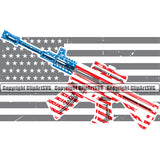 USA Flag Gun Weapon Under Flag Design Element White Background Design Element Rights United States America 2nd Amendment American Military Army Art Design Logo Clipart SVG
