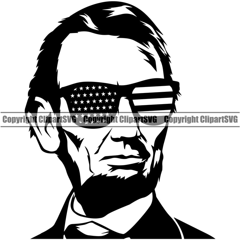 USA Flag Gun Weapon Rights United States America 2nd Amendment American Wearing Sunglasses Man Face Design Element Military Army Art Design Logo Clipart SVG