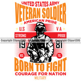 USA Flag Gun Weapon Rights United States America 2nd Amendment American Veteran Soldier American Pride Born To Fight Courage For Nation Yellow Color Strong Pride Quote Text Design Element White Background Military Army Art Design Logo Clipart SVG