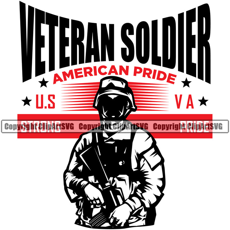 USA Flag Gun Weapon Rights United States America 2nd Amendment Veteran Soldier American Ride Black Quote Text Design Element White Background Military Army Art Design Logo Clipart SVG