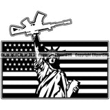 USA Flag Gun Weapon Rights United States America USA Flag Liberty Of Statue Design Element 2nd Amendment American Military Army Art Design Logo Clipart SVG