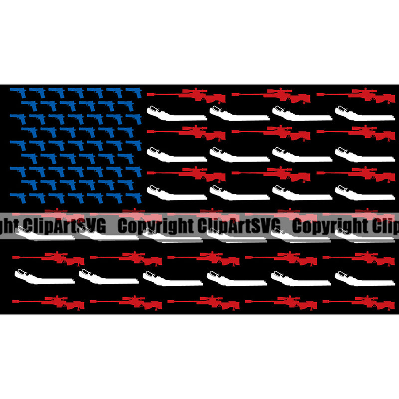 Distressed USA Flag Machine Gun Rifle Sniper Stripes Pistol Stars Weapon Rights United States America 2nd Amendment American Gun Flag Design AWM And M1887 Gun Military Army Art Design Logo Clipart SVG