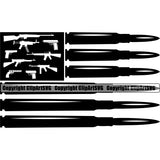 Distressed USA Flag Machine Gun Rifle Bullet Stripes Pistol Stars Weapon Rights United States America 2nd Amendment Black Color Bullet Flag Design Element American Military Army Art Design Logo Clipart SVG