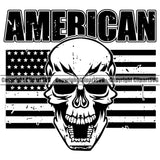 USA Flag Gun Weapon Rights United States America Quote Text Skull Skeleton Under Flag Design Element 2nd Amendment American Military Army Art Design Logo Clipart SVG