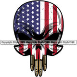 USA Flag Gun Weapon Rights United States America 2nd Amendment American Skull Skeleton Color Head Design Element Military Army Art Design Logo Clipart SVG