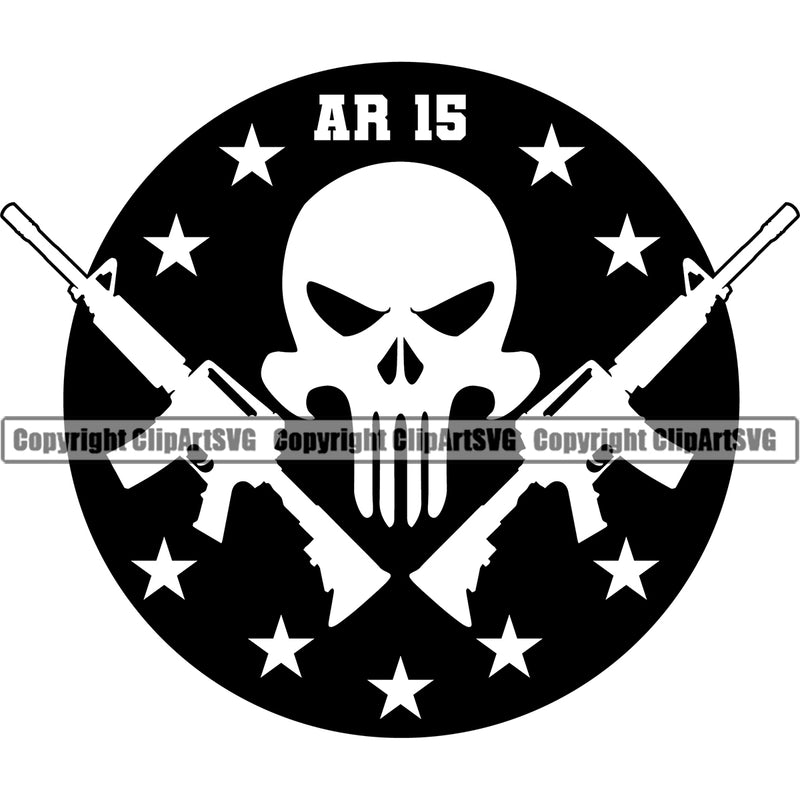 USA Flag Gun Weapon Rights United States America 2nd Amendment American Skeleton Skull Head Circle Logo Ar Is Quote Text Design Element Military Army Art Design Logo Clipart SVG