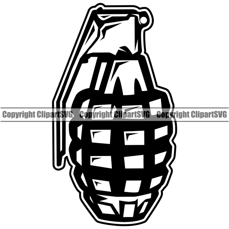 Military Army Gun Weapon Rights 2nd Amendment Grenade Vector Design Element USA America American Art Design Logo Clipart SVG