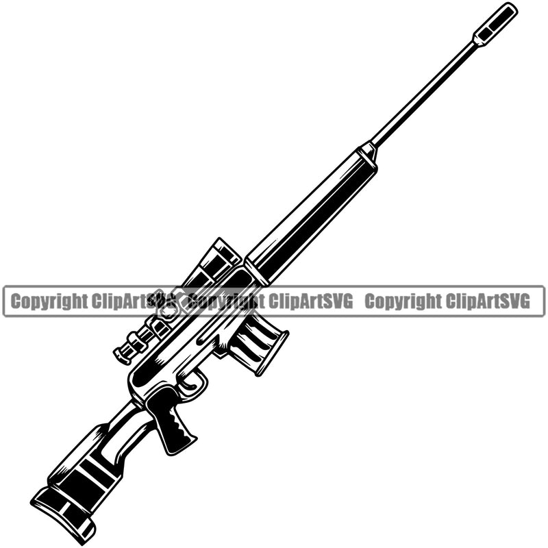 Military Army Gun Weapon Rights 2nd Amendment Gun Machine Vector Design Element USA America American Art Design Logo Clipart SVG