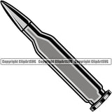 Military Army Gun Weapon Machine AK-47 Silver Color Bullet Design Element Rights 2nd Amendment USA America American Art Design Logo Clipart SVG