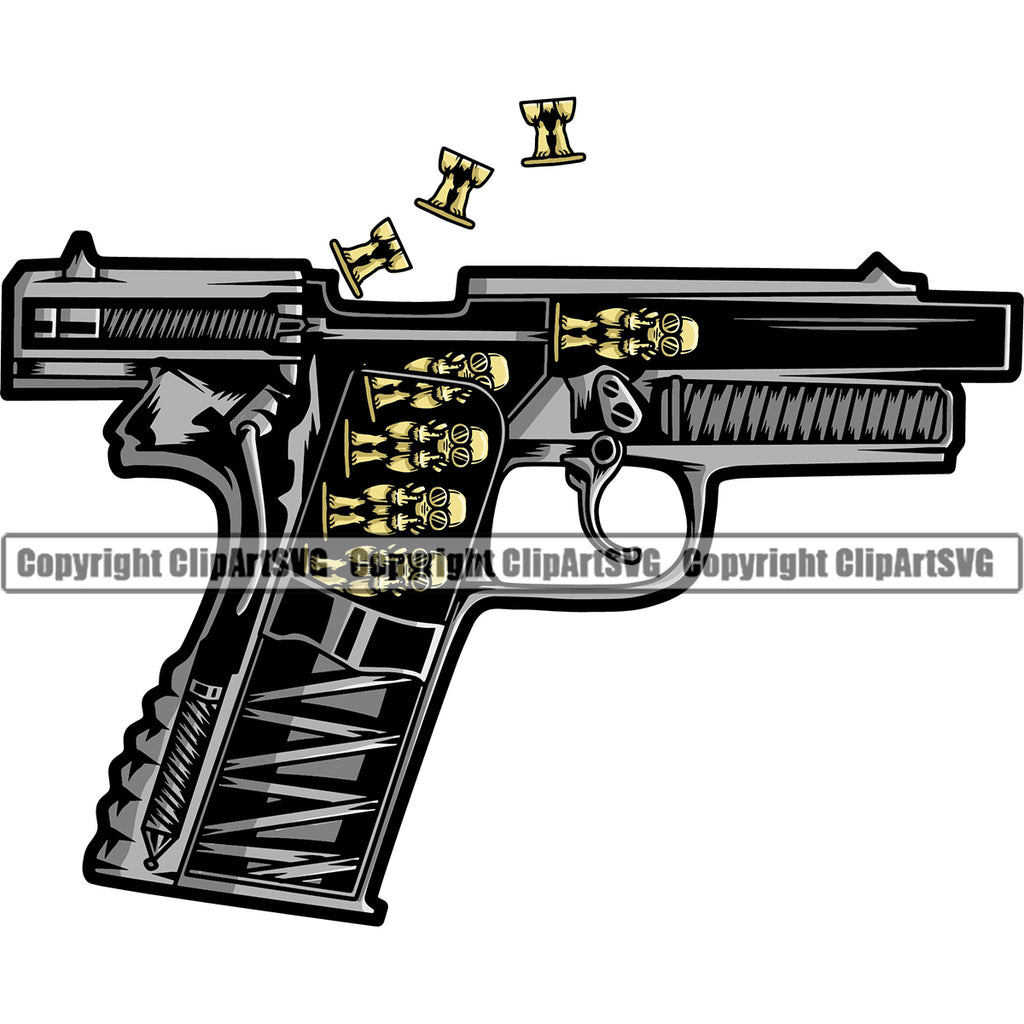 Military Army Gun Weapon Middle Finger Hand Sign Bullet Design Element Color Rights 2nd Amendment USA America American Art Design Logo Clipart SVG