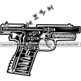 Military Army Gun Weapon Middle Finger Hand Sign Bullet Design Element Rights 2nd USA America American Art Design Logo Clipart SVG