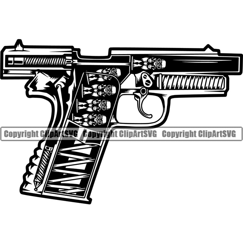 Military Army Gun Weapon Middle Finger Bullets Design Element Troops Soldiers Rights 2nd Amendment USA America American Art Design Logo Clipart SVG