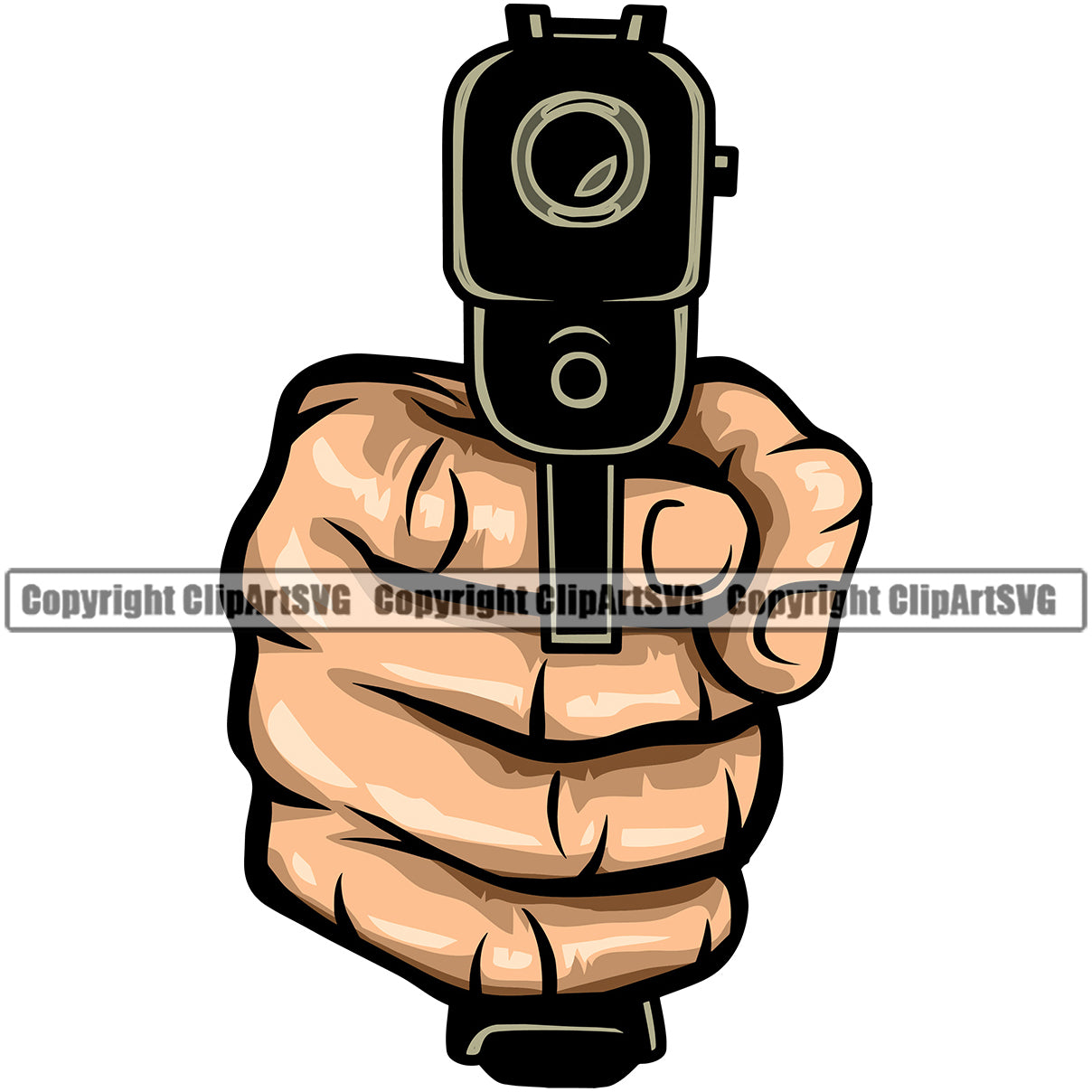 Military Army Gun Weapon Hand Holding Pistol White American People Hand ...