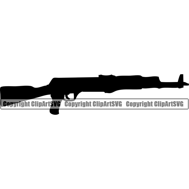 Military Army Gun Weapon Gun AK 47 Design Element Rights 2nd Amendment USA America American Art Design Logo Clipart SVG