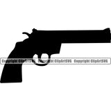 Military Army Gun Weapon Pistol Design Element White Background Rights 2nd Amendment USA America American Art Design Logo Clipart SVG