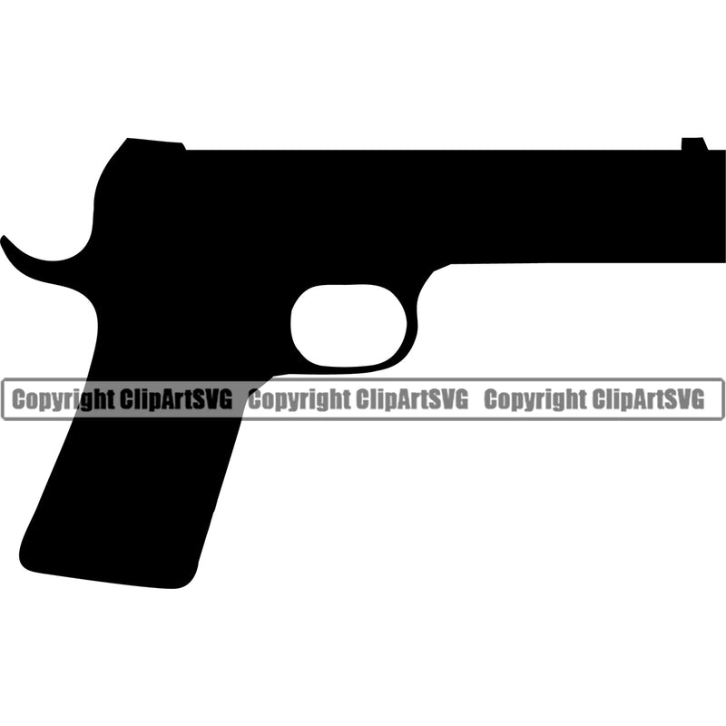 Military Army Gun Weapon Piston Black Color Design Element Rights 2nd Amendment USA America American Art Design Logo Clipart SVG