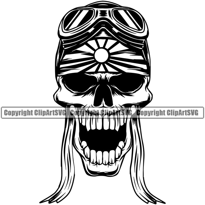 Military Army Gun Weapon Rights Military Soldier Kamikaze Pilot Open Mouth Black Color Design Element Amendment USA America American Art Design Logo Clipart SVG