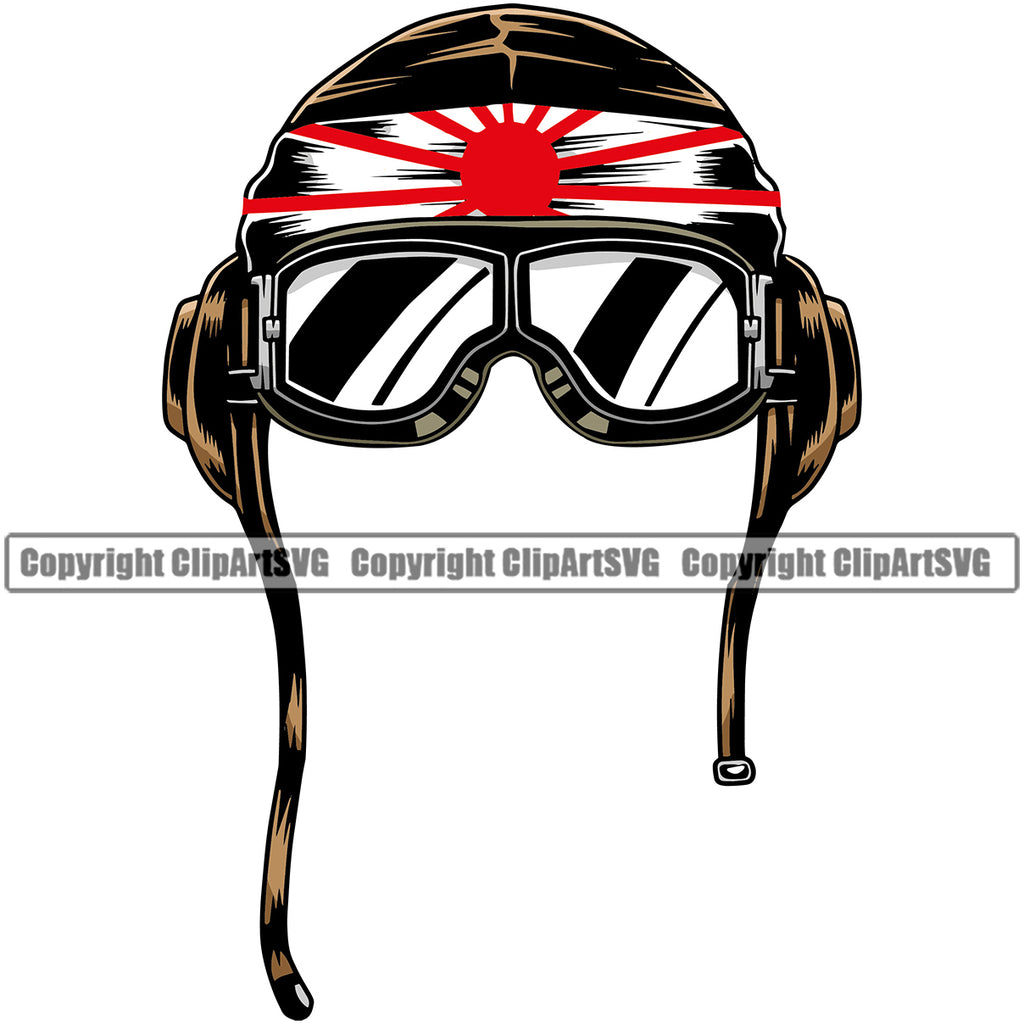 Military Army Gun Weapon Pilot Kamikazi Helmet Color Design Element Rights 2nd Amendment USA America American Art Design Logo Clipart SVG