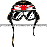 Military Army Gun Weapon Pilot Kamikazi Helmet Color Design Element Rights 2nd Amendment USA America American Art Design Logo Clipart SVG